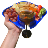 Fancy Panz - Reusable Party Plates w/ Beverage Holder Set of 4