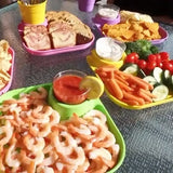 Fancy Panz - Reusable Party Plates w/ Beverage Holder Set of 4