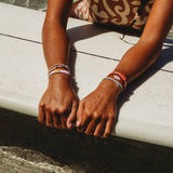 K'lani hair tie bracelets - "Roxy Pink Tropics" Pink & Coral Island Vibe Hair Tie Bracelets