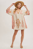 Boho Embroidered Babydoll Dress