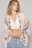 Oversized Floral Pattern Double Gauze Cardigan