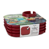 Fancy Panz - Reusable Party Plates w/ Beverage Holder - Set of 4 - Red