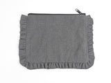 Canvas Ruffle Pouches | Canvas Travel Pouches | Zipper Pouch