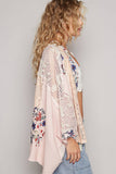 Oversized Floral Pattern Double Gauze Cardigan