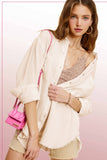 Crinkled Gauze Button Down Shirt