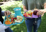 Fancy Panz - Reusable Party Plates w/ Beverage Holder - Set of 4 - Red