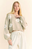 Floral Printed Loose Fit Sweater