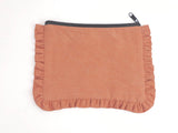 Canvas Ruffle Pouches | Canvas Travel Pouches | Zipper Pouch
