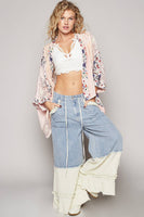 Oversized Floral Pattern Double Gauze Cardigan