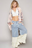 Oversized Floral Pattern Double Gauze Cardigan
