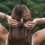 K'lani hair tie bracelets - "Bloom" Maroon & Pink with Pressed Flowers Hair Tie Bracelets