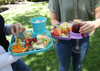 Fancy Panz - Reusable Party Plates w/ Beverage Holder Set of 4