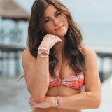 K'lani hair tie bracelets - "Roxy Pink Tropics" Pink & Coral Island Vibe Hair Tie Bracelets