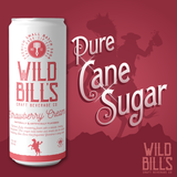 Wild Bill’s Craft Beverage Co. - Strawberry Cream  - Premium Cane Sugar Soda, 12-Pack, Cans