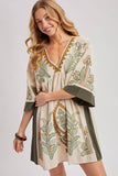 Boho Embroidered Babydoll Dress
