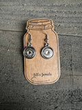 Jill's Jewels - Western Style County Style Silver 9mm Bullet Earrings Clear