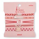 K'lani hair tie bracelets - "Sweet" Pink Cherry Hair Tie Bracelets