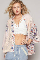 Oversized Floral Pattern Double Gauze Cardigan