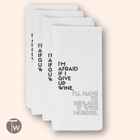 Twisted Wares - I'm Afraid If I Give Up Wine Premium Cotton Towel 4 Pack Christmas Gifts