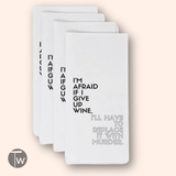 Twisted Wares - I'm Afraid If I Give Up Wine Premium Cotton Towel 4 Pack Christmas Gifts