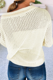 BEACH Hollow Out Knitted Lightweight Dolman Sweater