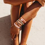 K'lani hair tie bracelets - "Roxy Pink Tropics" Pink & Coral Island Vibe Hair Tie Bracelets