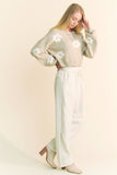 Floral Printed Loose Fit Sweater