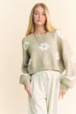 Floral Printed Loose Fit Sweater