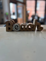 Carved Beach Sign