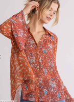 Bell Sleeve Floral Blouse