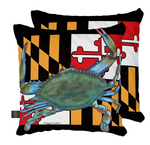 Maryland Flag Crab Outdoor Pillow