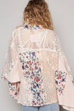 Oversized Floral Pattern Double Gauze Cardigan