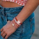 K'lani hair tie bracelets - "Sweet" Pink Cherry Hair Tie Bracelets