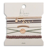 K'lani hair tie bracelets - "Climb" Natural Colors with Gold Mountain Accent hair Tie Bracelets