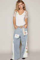 Half lace sleeve v-neck tee