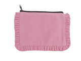Canvas Ruffle Pouches | Canvas Travel Pouches | Zipper Pouch