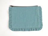 Canvas Ruffle Pouches | Canvas Travel Pouches | Zipper Pouch