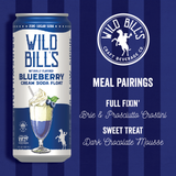 Wild Bill’s Craft Beverage Co. - Blueberry: Zero Sugar Soda, Clean Ingredients, 12-Pack, Cans