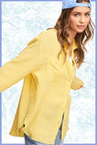 Crinkled Gauze Button Down Shirt