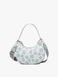 Floral Half-Moon Satchel/Crossbody