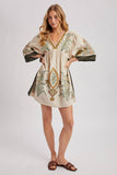 Boho Embroidered Babydoll Dress