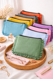 Canvas Ruffle Pouches | Canvas Travel Pouches | Zipper Pouch