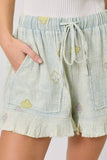 Mystree - 60968 Washed Embroidery Shorts