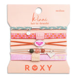 K'lani hair tie bracelets - "Roxy Pink Tropics" Pink & Coral Island Vibe Hair Tie Bracelets