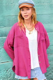 Crinkled Gauze Button Down Shirt