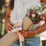 K'lani hair tie bracelets - "Bloom" Maroon & Pink with Pressed Flowers Hair Tie Bracelets