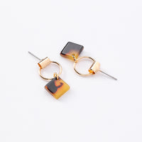 Koko and Lola - Gold Hoop Tortoise Celluloid Geo Earrings - Simple Pleasures ~ Bountiful Treasures