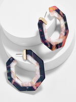 Koko and Lola - Purple Marbled Hex Earrings - Simple Pleasures ~ Bountiful Treasures