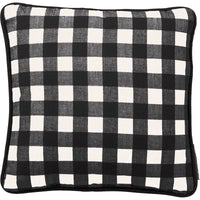 Small Black Check Pillow