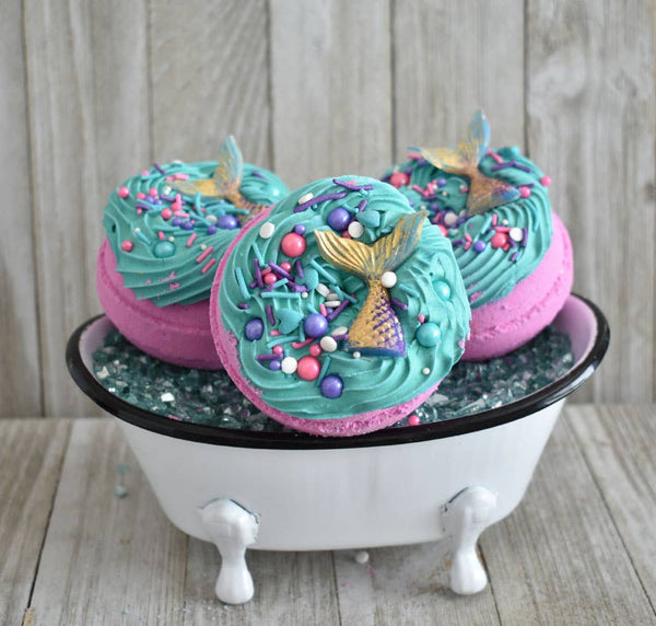 Indulgence by SV.Soaps - Mermaid Kisses Donut Bath Bomb/Bubble Bar - Simple Pleasures ~ Bountiful Treasures